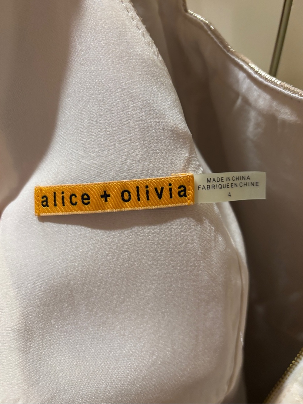 Alice + Olivia Rose Gold Metallic Square-Neck Mini Dress - Picture 3 of 3